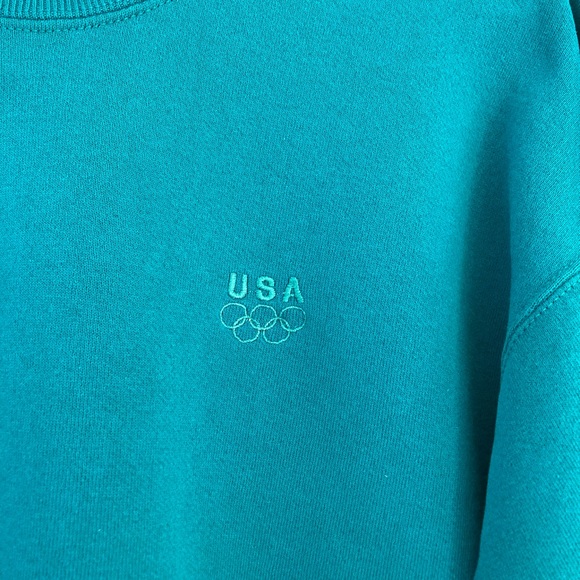 Vintage USA Olympics Teal Crew-Neck Sweatshirt Size Large - Picture 4 of 9